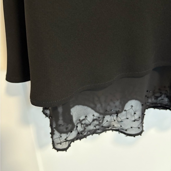 Vintage Jessica Black Cocktail Midi Beaded Dress Size 12 - Picture 4 of 14